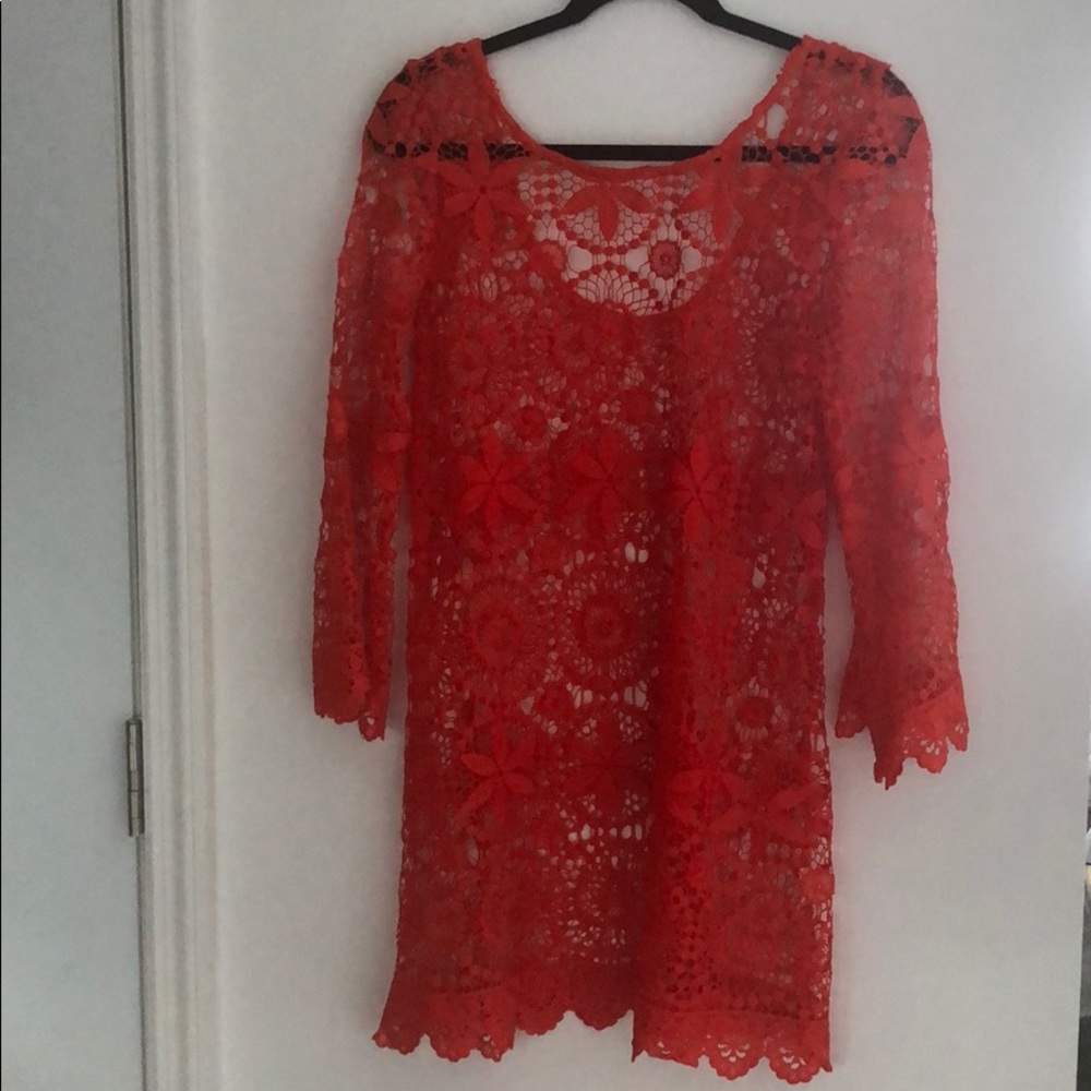 Red lace/crochet dress